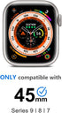 amBand 3 in 1 Metal Case for Apple Watch Series 9/8/7 45mm, Rugged Bumper Protector with Watch Crown and Back Cover