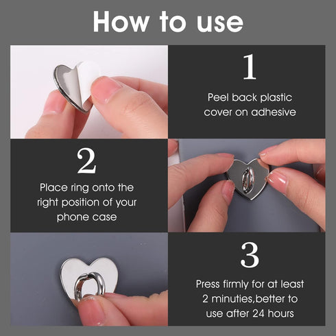 12 Pieces Phone Charm Hook, Cell Phone Finger Ring Keychain Loop Stand, Adhesive Metal Grip for DIY Phone Case Pad