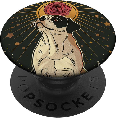 Tarot Card Art Witchy American Bully Dog PopSockets Standard PopGrip