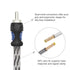 A1M2F 99.99% 1 2 1ft 2 Pack RECOIL Oxygen Free Copper Male to Female RCA Y Adapter Car Audio Splitter Connectors