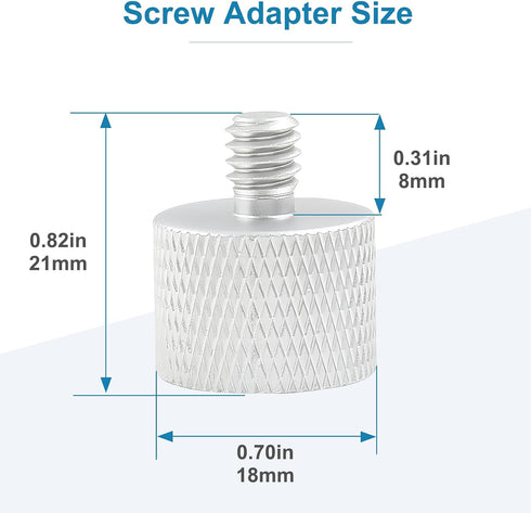 5/8" 1/4" Mic Stand Adapter Female to Male, Microphone Screw Adapter, Thread Conversion Connector for Microphone Mount