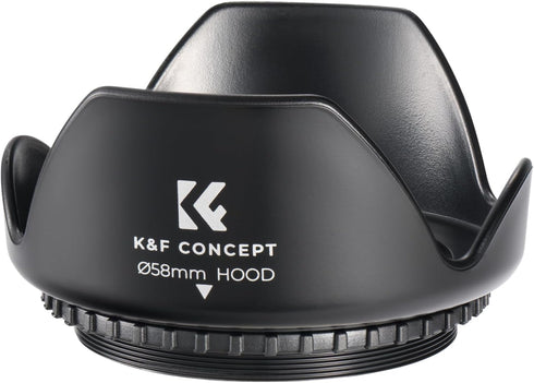 K&F Concept 58mm Tulip Flower Lens Hood for Canon Rebel T8i T7 T7i T6i T6 T5i T5 T4i T3i DSLR Cameras
