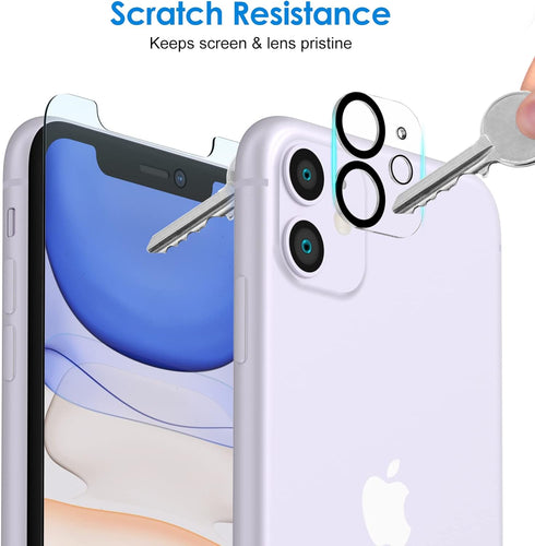 JETech Screen Protector for iPhone 11 6.1-Inch, 2-Pack with Camera Lens Protector, Tempered Glass Film