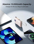 Sucrosey 10000mAh 4 22.5W Pack 17/16/15/14, Portable Charger with Built-in Cables & Wall Plug, Power Bank, Outputs USB
