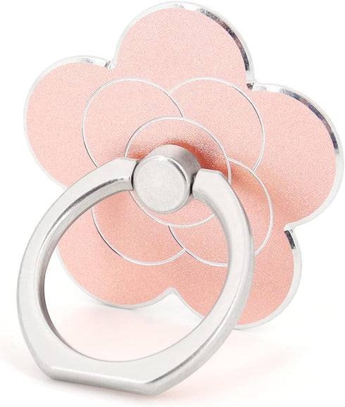 Cell Phone Ring Holder Flower Finger Grip Stand, 360° Rotation, 180° Flip Universal Kickstand for All Smartphones (Rose
