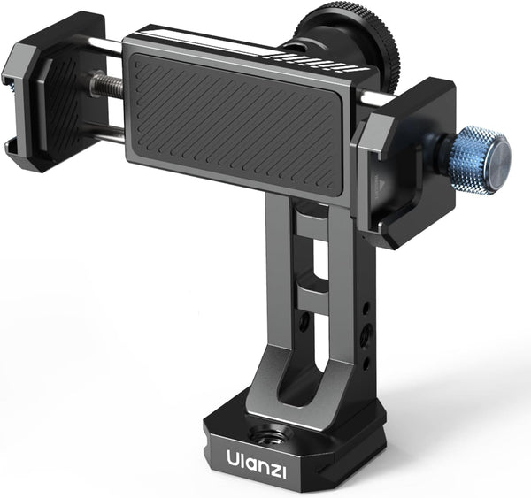 Ulanzi MA53 Metal Phone Tripod Mount Adapter with Arca Swiss/Uka Interface, 2 Cold Shoe, 360° Swivel for Photo Video