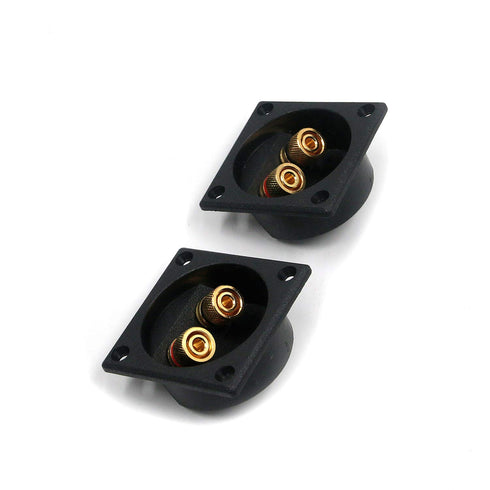 T Tulead Speaker Terminal Cup Wire Connector Square Speaker Cup 2 Way Spring Loaded Jack Pack of 4