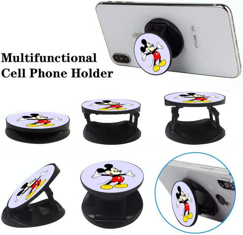 (3 Pack) Multifunction Cell Phone Stand Finger Holder - Blue Watercolor Purple Foldable Kickstand