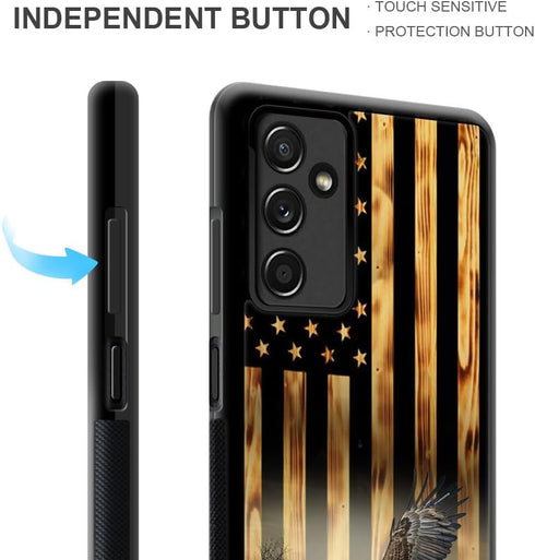 DAIZAG Samsung Galaxy A13 5G Case Compatible, Flying Eagle American Wood Grain Flag, Shockproof Anti-Scratch Protection