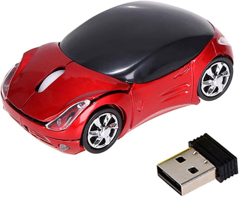 Generic 2.4GHz Car Shaped Wireless Mouse, 1200DPI Cordless Mouse with USB Receiver, Portable