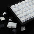 Tsungup PBT Keycaps, White & Black Topographic 128 Keys Shine Through Side Printed Keycaps 75 Percent for Gateron MX