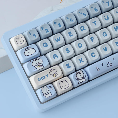 PBT Keycaps - MOA Cute Keycaps for Mechanical Keyboard, 139 Keys, Dye-Sublimation Custom Set for Cherry MX Switches