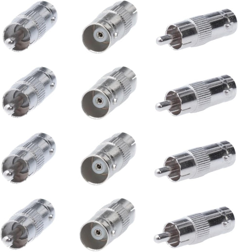 BNC Female to RCA Male Adapter Straight Connector for CCTV Security Camera Systems, 30 Pack
