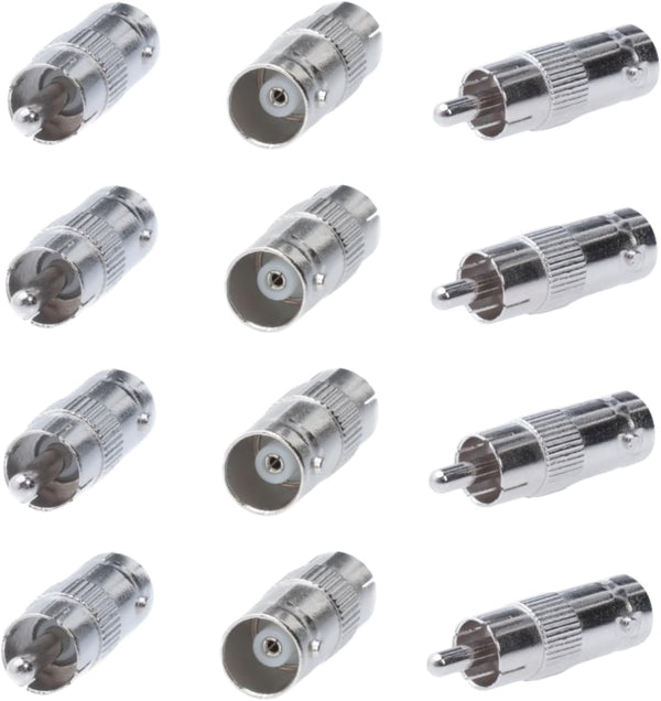 BNC Female to RCA Male Adapter Straight Connector for CCTV Security Camera Systems, 30 Pack