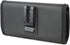 Nakedcellphone Case for Galaxy Z Fold 5 Phone - Black Vegan Leather Horizontal Pouch with Metal Belt Clip, Magnetic
