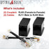 2-Pack RJ11 to RJ45 Adapter, Phone Line to Ethernet for Landline, Fax, DSL Modem Connection (Black, Made in USA)