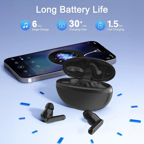 Wireless Earbuds, True Wireless Bluetooth 5.3 Ear Buds with Charging Case for iPhone Android Smart Cellphones