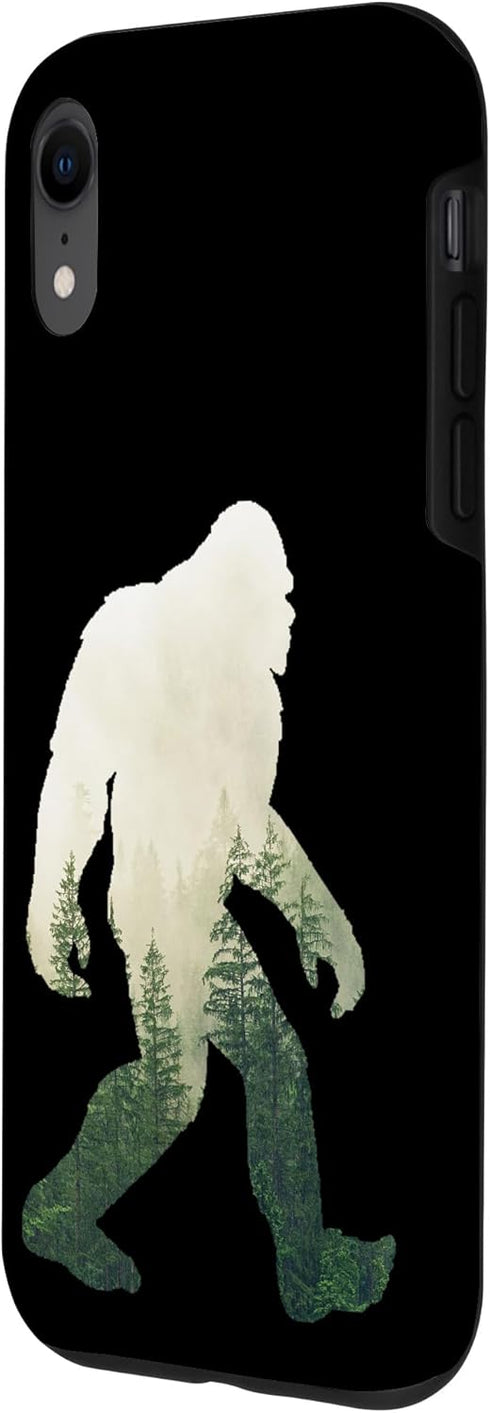 iPhone XR Case - Bigfoot Figure Sasquatch Yeti Nature Double Exposure Design