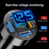 Car Charger 66W Super Fast Charging - USB 2.4A & QC 3.0 (Voltmeter & LED Lights) Universal Quick Charge for 12-24V Car