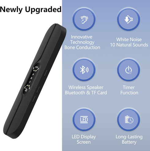 Hesond Pillow Speaker Bone Conduction Stereo Bluetooth Wireless Music Mini Portable Sleep Headphones Bar Sleep Speaker
