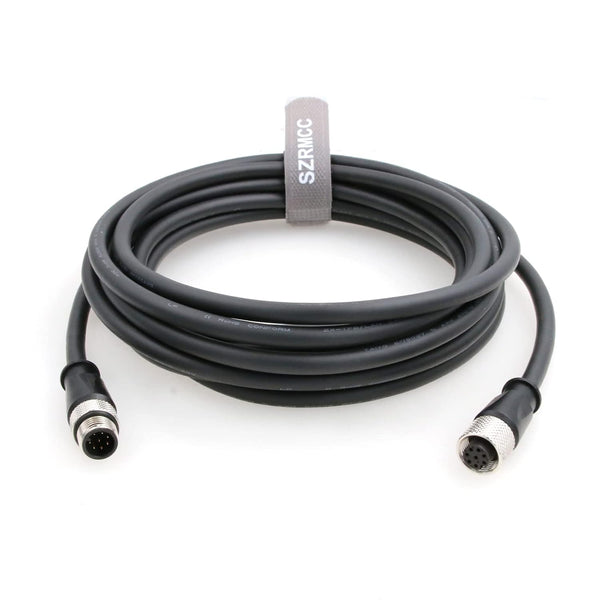 SZRMCC M12 A Code 8 Pin Male to Female Connector Sensor Cable - High Flex Waterproof Actuator Cable for Cognex