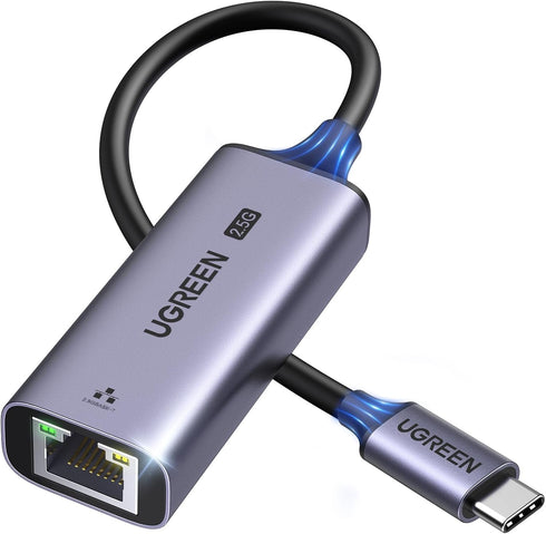 UGREEN USB C to Ethernet Adapter 2.5G, Aluminum Type C (Thunderbolt 4/3) to RJ45 Network Adapter for Laptop