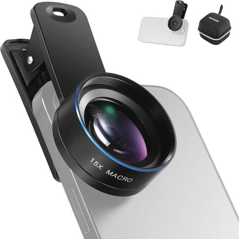 NEEWER Basics 15x Macro Phone Lens Kit with 37mm Lens Clamp, HD Camera