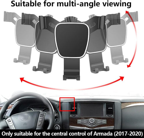 Car Phone Holder for 2017-2020 Nissan Armada, Mobile Cell Phone Mount, Auto Accessories Navigation Bracket