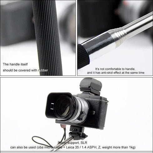 Xiaokeis 37 Inch 360 Portable Selfie Stick Phone Tripod Stand, Universal Rotation Extendable Selfie Stick with Rubber