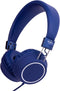 Kids Headphones Wired for School with Microphone, Lightweight Foldable for School Age Kids with in-Line Control (Blue)