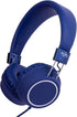 Kids Headphones Wired for School with Microphone, Lightweight Foldable for School Age Kids with in-Line Control (Blue)