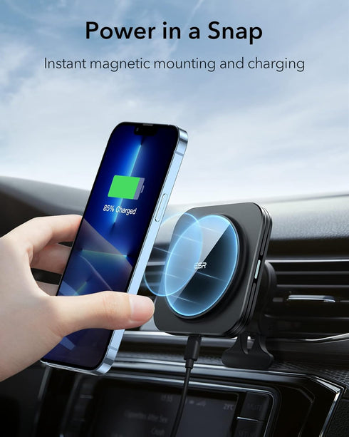 ESR 15W for MagSafe Car Mount Charger (HaloLock), Wireless Car Charger Compatible with MagSafe, Air Vent/Dashboard