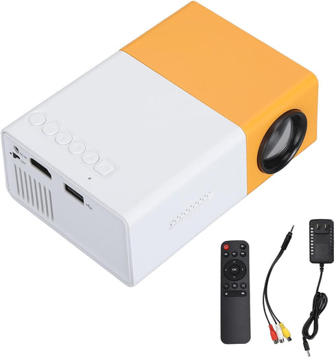 Mini Projector, Full HD 1080P Home Theater Video Projector, Portable for Cartoon, 4:3 24 to 60 Inch with Remote