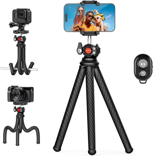 ZOINSHOT Phone Tripod, Upgraded Mini Flexible Tripod for iPhone with Wireless Remote, Portable