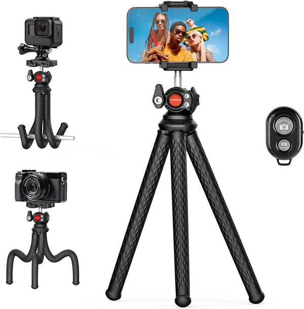 ZOINSHOT Phone Tripod, Upgraded Mini Flexible Tripod for iPhone with Wireless Remote, Portable