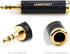 MOBOREST 3.5mm to 1/4'' Stereo Pure Copper Adapter, 1/8'' Male Plug to 1/4'' Jack Female Socket, Black - 1PCS