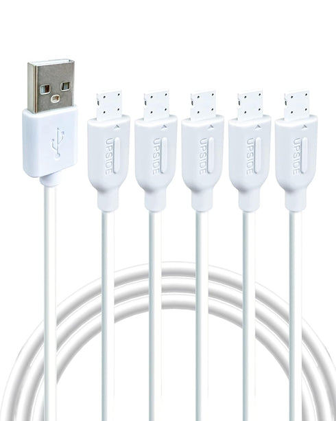 Gigastone 3ft Charging Cable for Apple Lightning Devices, 12W Fast Charge, 5-Pack, White, iPhone & iPad Compatible.