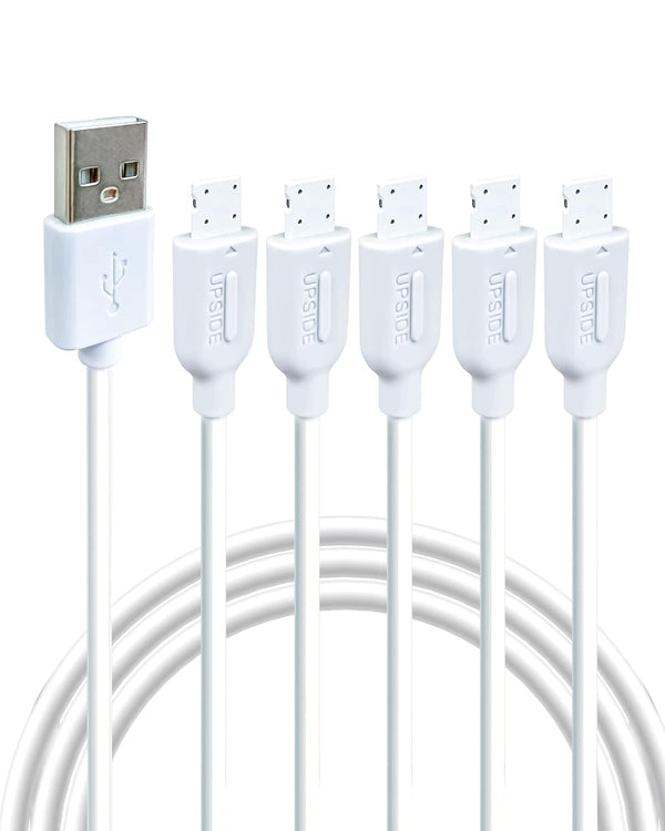 Gigastone 3ft Charging Cable for Apple Lightning Devices, 12W Fast Charge, 5-Pack, White, iPhone & iPad Compatible.