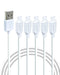 Gigastone 3ft Charging Cable for Apple Lightning Devices, 12W Fast Charge, 5-Pack, White, iPhone & iPad Compatible.
