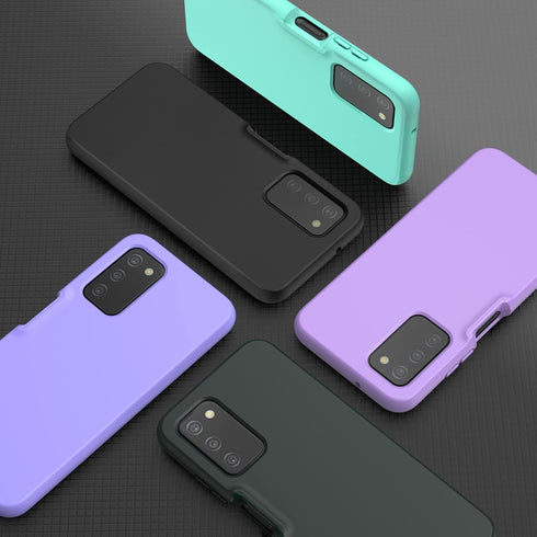 Samsung Galaxy A03s Phone Case, Shockproof Silicone Slim Cover, Durable TPU Dual Layer Drop-Proof Cover Black