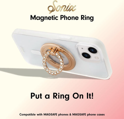 Sonix Magnetic Phone Grip and Ring Holder, Compatible with MagSafe, Rotatable Kickstand for iPhone 15, 14, 13, 12 Series
