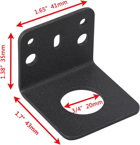 4 Pcs L-Bracket 1255 3/4 Hole Thick Steel Mobile Antennas Brackets for UHF VHF Coax NMO Antenna Mounts Cable Mobile Antennas (Black)