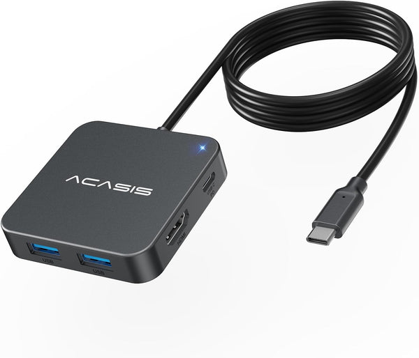 ACASIS USB C Hub Long Cable 4FT 10Gbps, Multiport Adapter with 4K 60Hz