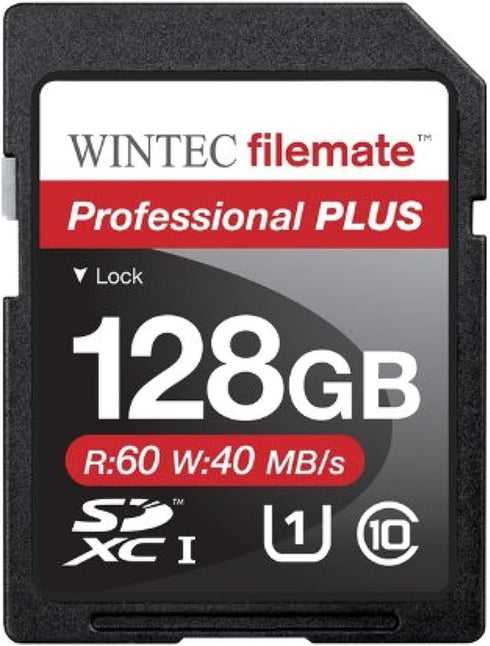 Filemate Wintec Professional Plus 128GB UHS-I U1 SDXC C10 Card (3FMSD128GU1PI-R)
