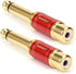 MOBOREST - 1/4 in to RCA Female Pure Copper Adapter, 6.35mm Mono TS Plug Male to RCA Female Audio Adapter