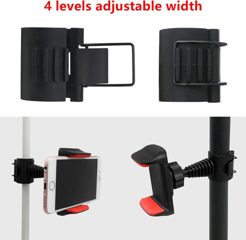 Car Back Seat Phone Holder Mount for Kids, Adjustable Ring Light Tripod Stand