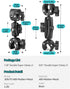 Super Clamp Double Camera Clamp, 7.28"/18.5cm & 8.86"/22.5cm Double Super Clamp Magic Arm, Motorcycle Bike Handlebar