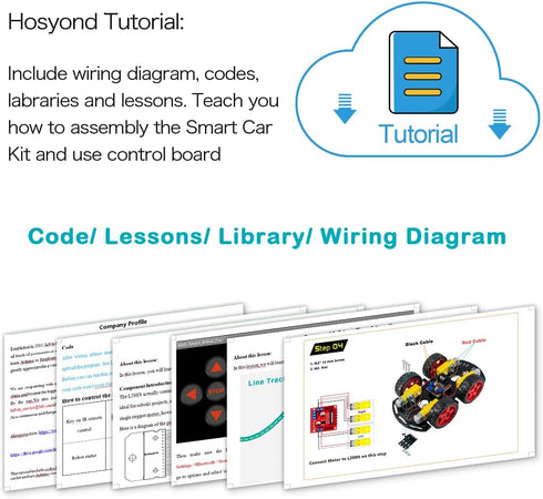 R3 Hosyond Smart Robot Car Project Kit Compatible with Arduino IDE, with Tutorial, Bluetooth, Line Tracking, Ultrasonic