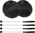 2 Pack 58mm Snap-On Center-Pinch Lens Cap, Compatible with Canon EOS Rebel T7 T6 T5 T100 4000D T8i T7i T6s T6i T5i T4i