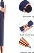 PATIKIL Ballpoint Pen with Stylus Tip, 6 Pack 2 in 1 Metal Pen Black Ink 1.0mm Medium Point for Touch Screens (Blue)